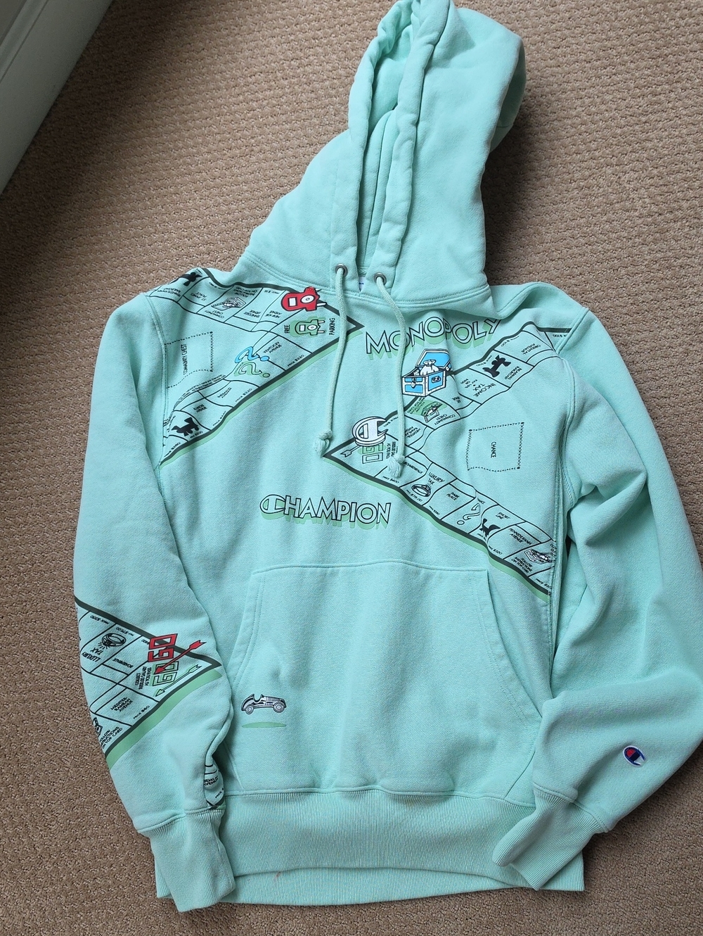 Champion Mint Green Monopoly Graphic Zip-Up Hoodie